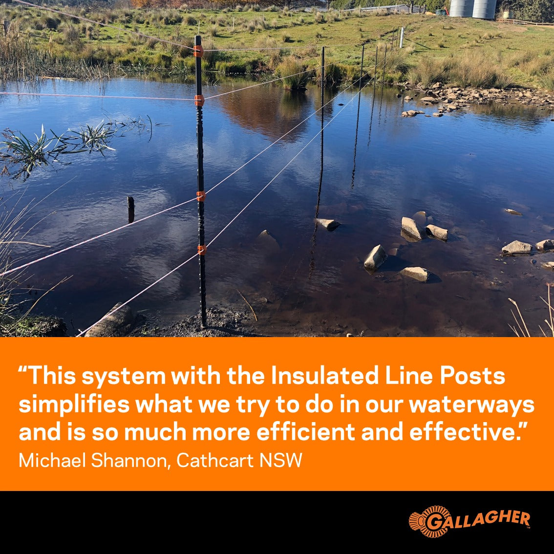 How to install Electric fence over a stream bed? Gallagher Electric