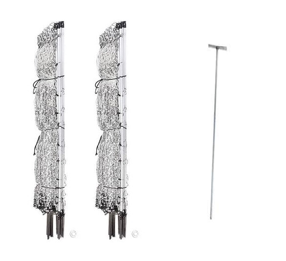 2 rolls gallagher White Electronet sheep and goat netting & 3' Ground Rod