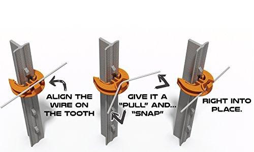 Lock Jawz 360° T-Post Insulator | 250 Pack | White - Gallagher Electric Fence