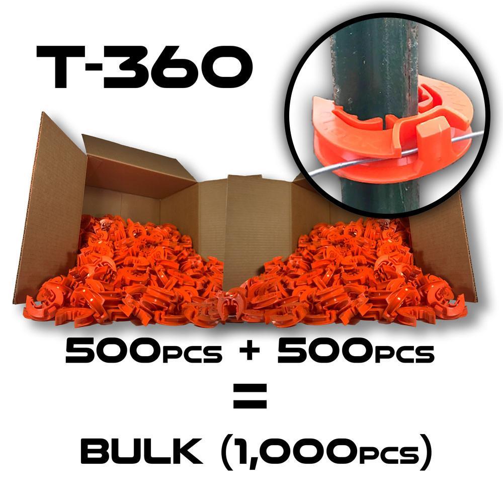 Lock Jawz 360° T-Post Insulator | 1000 Pack | Orange - Gallagher Electric Fence
