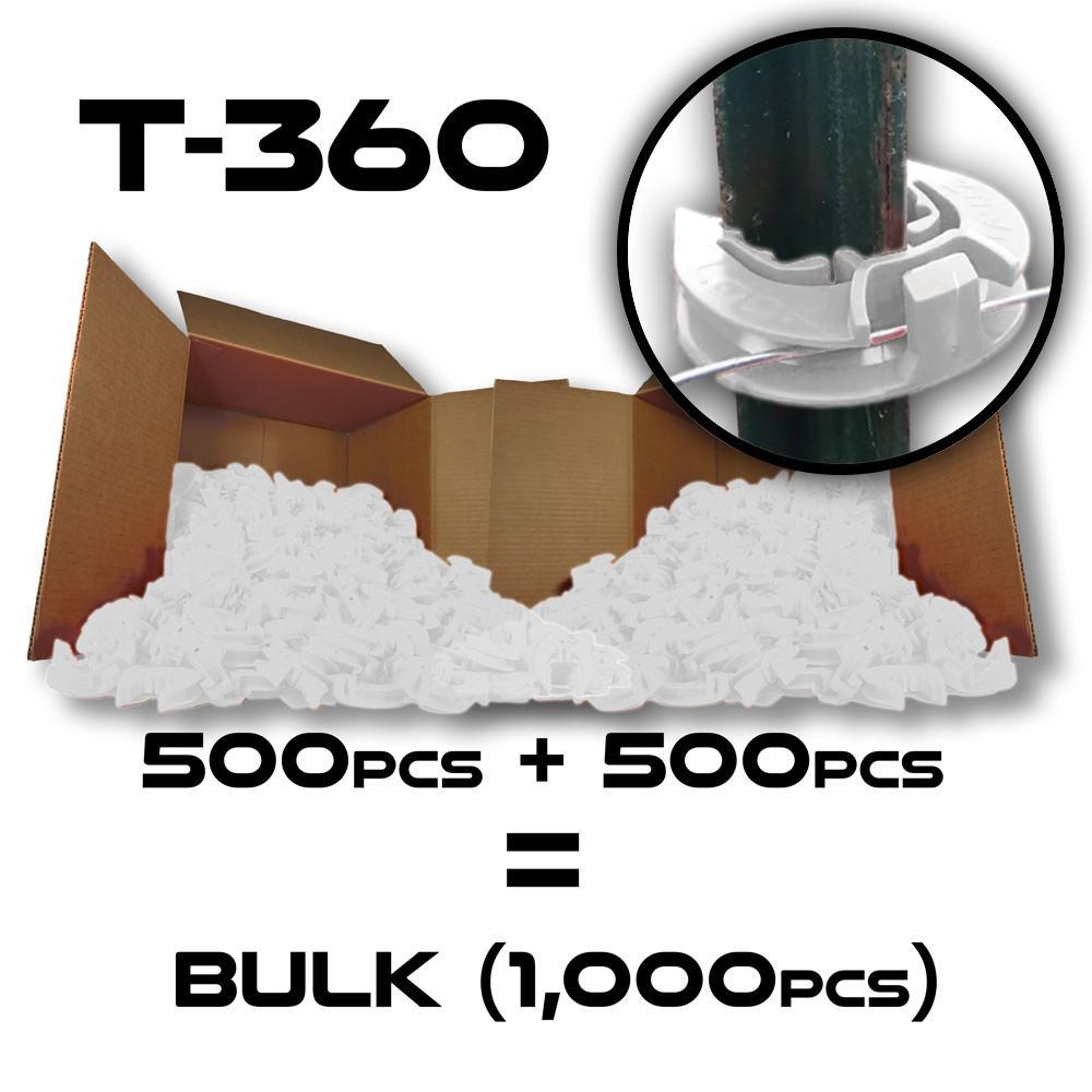 Lock Jawz 360° T-Post Insulator | 1000 Pack | White - Gallagher Electric Fence