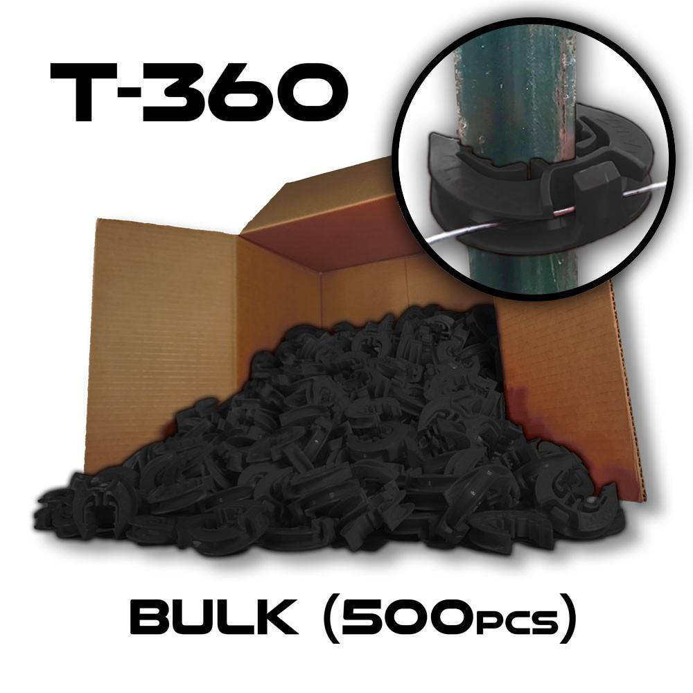 Lock Jawz 360° T-Post Insulator | 500 Pack | Black - Gallagher Electric Fence