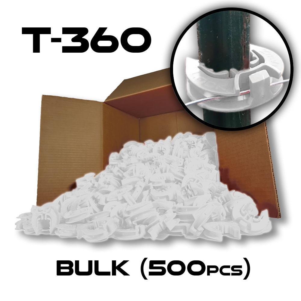 Lock Jawz 360° T-Post Insulator | 500 Pack | White - Gallagher Electric Fence