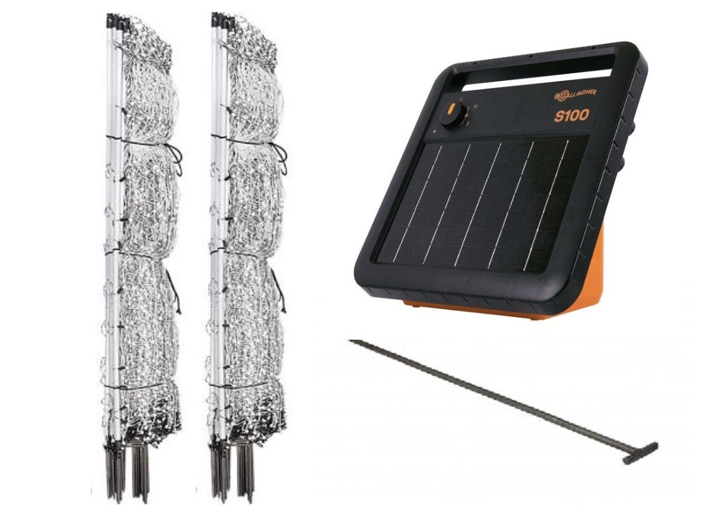 2 Rolls 48'X164' Poultry Net + S100 Energizer + Ground - Gallagher Electric Fence