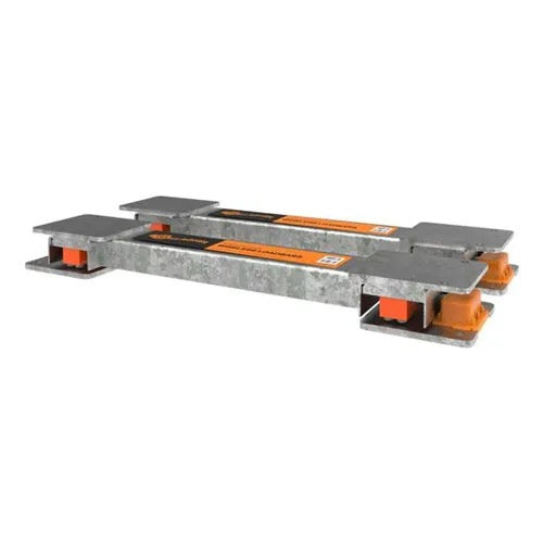 Two HD 11,000 lbs wireless cattle scale load bars with orange and black protective labels, shown on a plain white background.