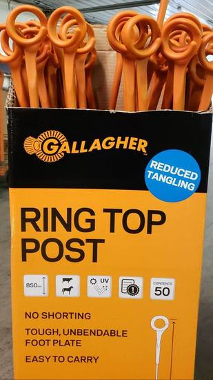 Gallagher Ring Top Fence Posts | 300 Pack,  Free USA Shipping