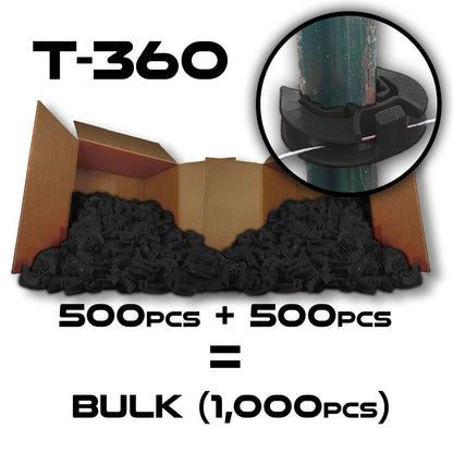 Lock Jawz 360° T-Post Insulator | 1000 Pack | Black - Gallagher Electric Fence