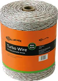  Gallagher Electric Fence Turbo Wire, 9 Mixed Metal Strands for  40x More Conductivity and Extreme Power, Ideal for Long Portable Fences, UV, Rust Resistant, 3/32 Diameter Turbowire