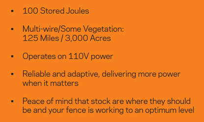 Gallagher M10000i 100 Joule fence energizer product specifications and details