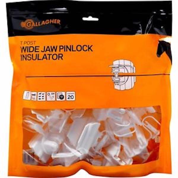 1500 Wide Jaw Pinlock T-Post Insulators - Gallagher Electric Fence